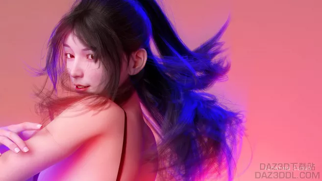 壁纸一张，头发有点穿模，懒得改了_DAZ3DDL