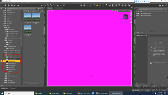 请大神看一下为什么这几个场景渲染出来的是一团粉红色的光_DAZ3DDL