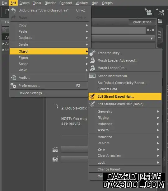 daz studio strand based hair editor