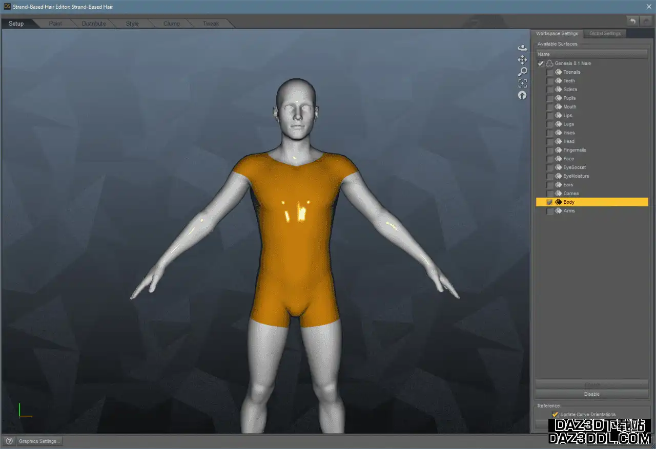 daz3d strand based hair setup