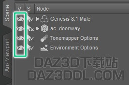 Daz3D 如何隐藏整个角色_DAZ3DDL