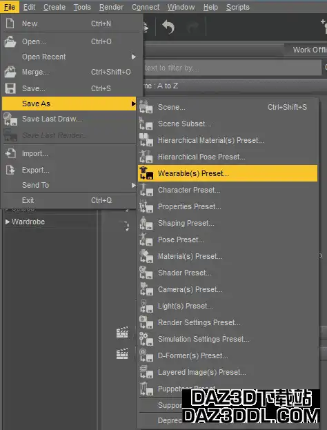 daz studio geoshell save as preset