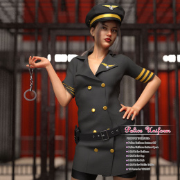 dForce Police Uniform and poses for Genesis 8 Female_DAZ3DDL