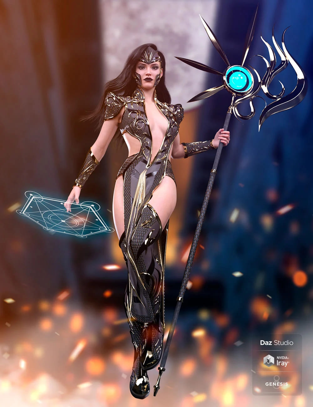 dForce Ember Caller Outfit for Genesis 8 and 8.1 Females#