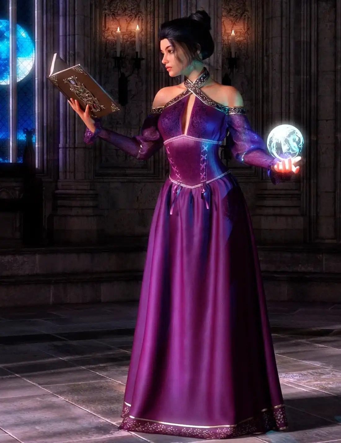 创世纪 8.1 女性的魔法艺术 dForce 服装 - Magical Arts dForce Outfit for Genesis 8.1 Females_DAZ3D下载站