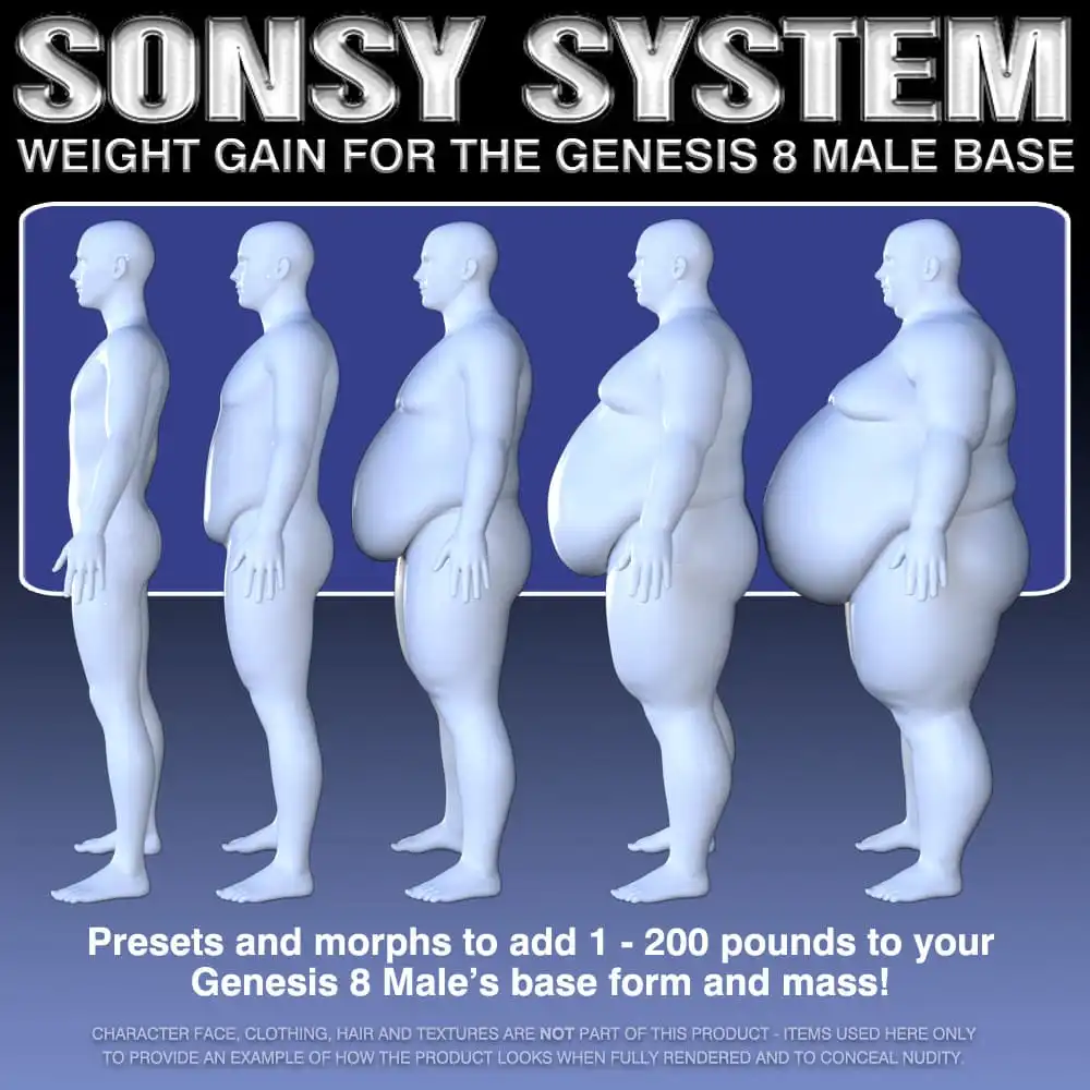 Genesis 8 Male 的 Sonsy 增重系统 - Sonsy Weight Gain System for Genesis 8 Male_DAZ3D下载站
