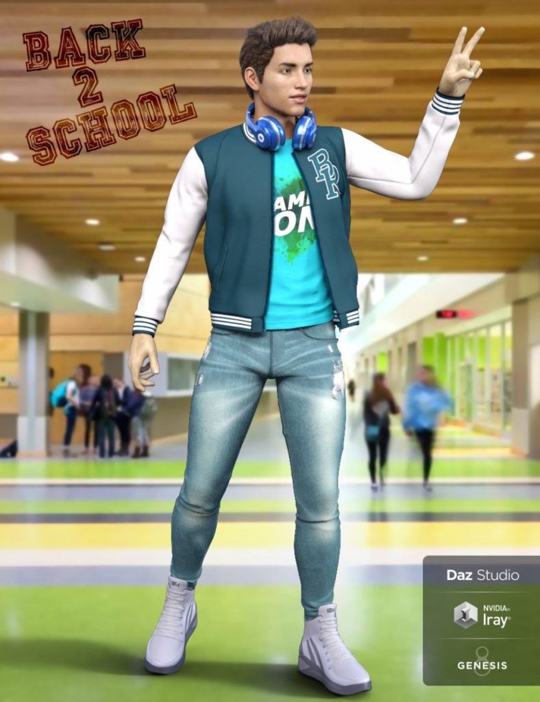 Back 2 School Outfit for Genesis 8男