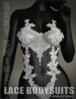 性感的Skinz -蕾丝紧身衣创世纪8女性 - Sexy Skinz – Lace Bodysuits for Genesis 8 Female_DAZ3DDL