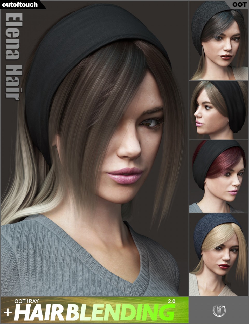 Elena Hair and OOT Hairblend 2.0 for Genesis 3 Female(s)