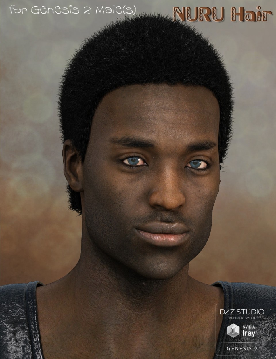 Nuru Hair for Genesis 2 Male(s)