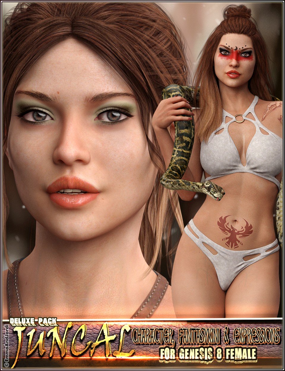 Ej Juncal Deluxe Pack For Genesis 8 Female Character Fantasykini And Expressions Daz3ddl 