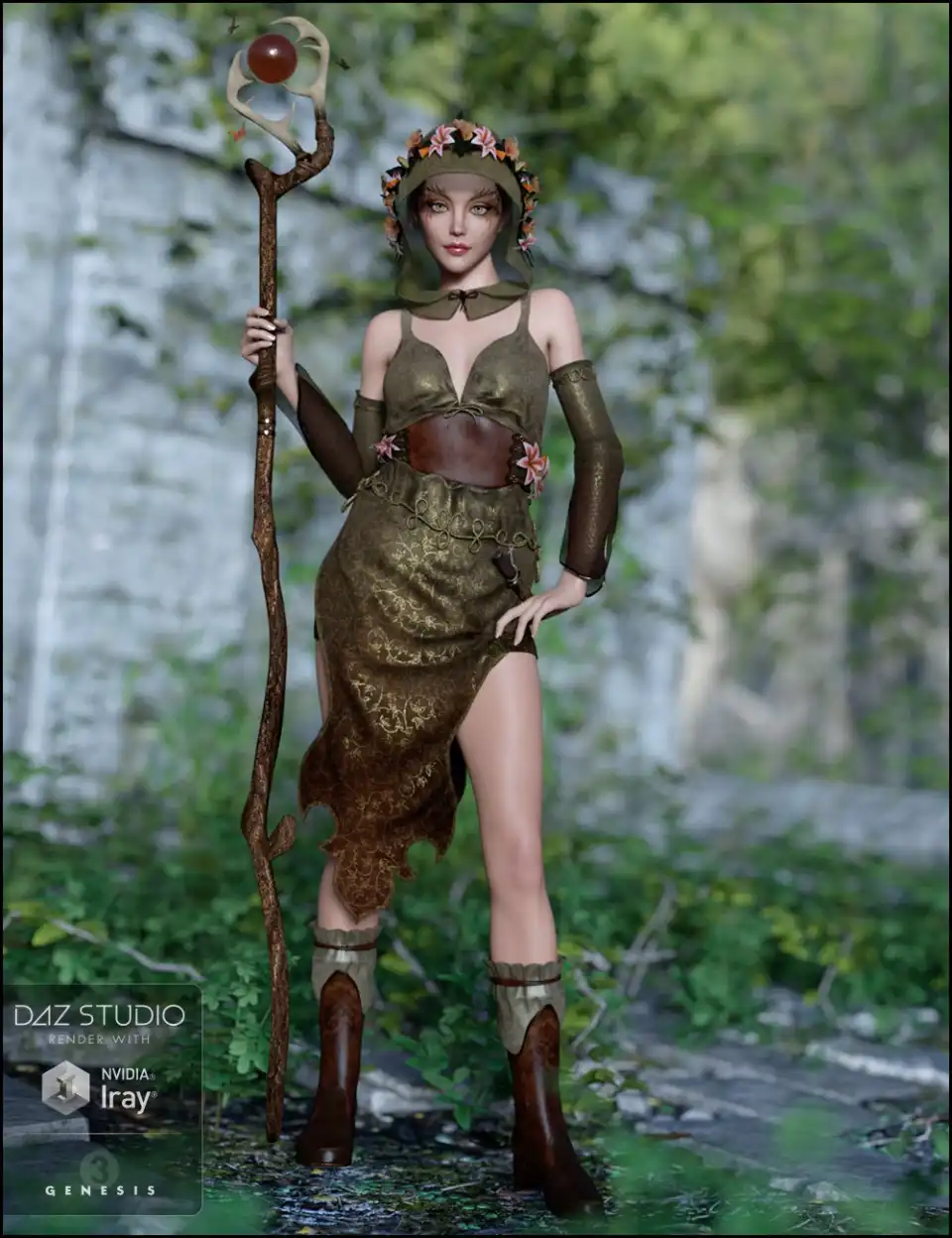 林地魔法为创世纪3的女性(s) - Woodland Magic for Genesis 3 Female(s)_DAZ3D下载站