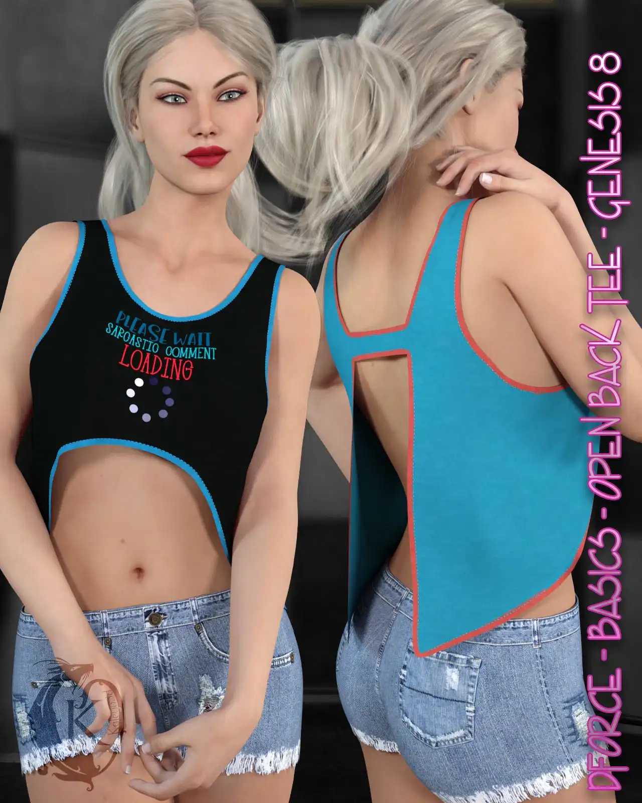 dForce - Basics - Open Back Tee - Genesis 8