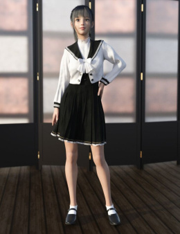 dForce Elegant School Uniform for Genesis 8 Females_DAZ3DDL