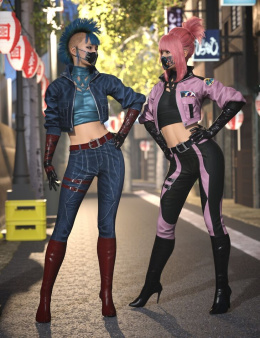 都市女忍服装服装纹理附加组件 - Urban Kunoichi Outfit Outfit Texture Add-On_DAZ3DDL