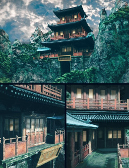 中国山寺 - Chinese Mountain Temple_DAZ3DDL