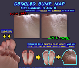 创世记8  - 脚细节地图 /唯一的皱纹图 - Genesis 8 – Foot Detail Map / Sole Wrinkle Maps_DAZ3DDL
