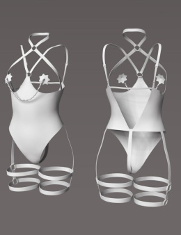 DFORCE GN性感皮革紧身衣裤，用于创世纪9、8.1和8女 - dForce GN Sexy Leather Bodysuit for Genesis 9, 8.1, and 8 Female_DAZ3DDL