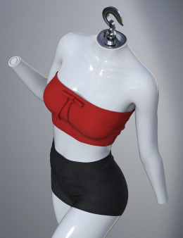 创世记9、8.1和8位女性的Dforce su时尚无肩带短裤 - dForce SU Stylish Strapless Shorts Outfit for Genesis 9, 8.1, and 8 Female_DAZ3DDL