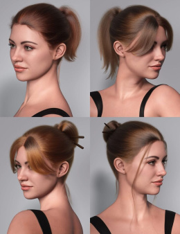 基于DFORCE Strand构建您的Updo Mega Hair Pack办公室样式扩展 - dForce Strand-Based Build Your Updo Mega Hair Pack Office Style Expansion_DAZ3DDL